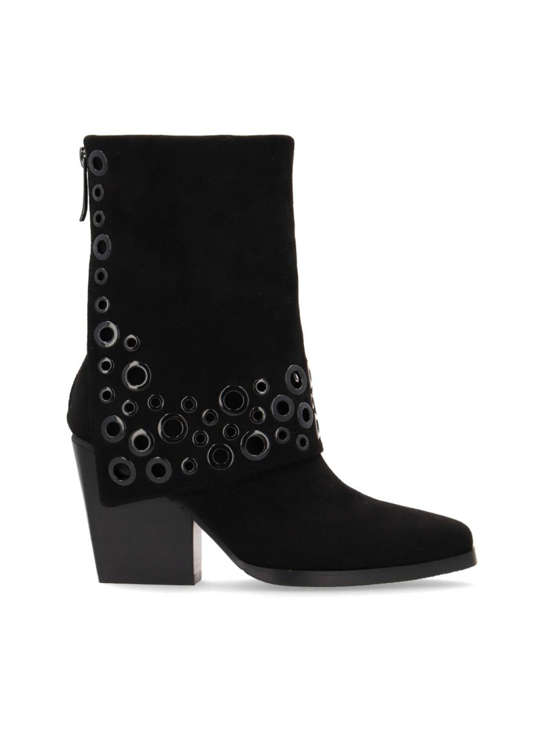 Botín solapa anillas negro