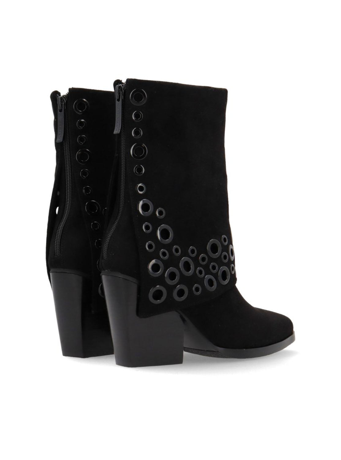 Botín solapa anillas negro