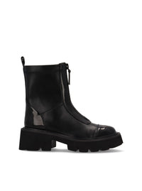 Botín combat cremallera negro