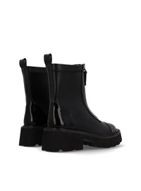 Botín combat cremallera negro