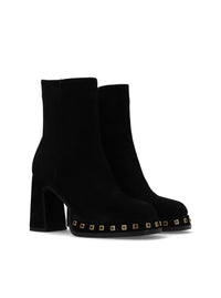 Botín tacon tachas negro