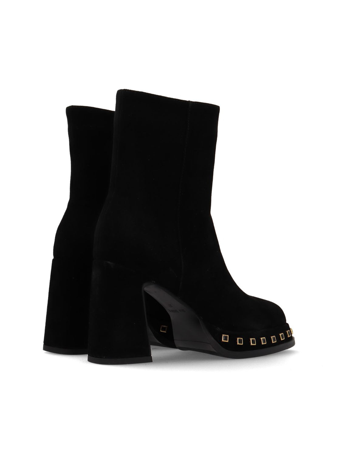 Botín tacon tachas negro