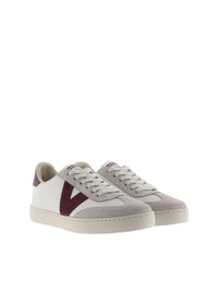 Deportivo basic combi piel burdeos