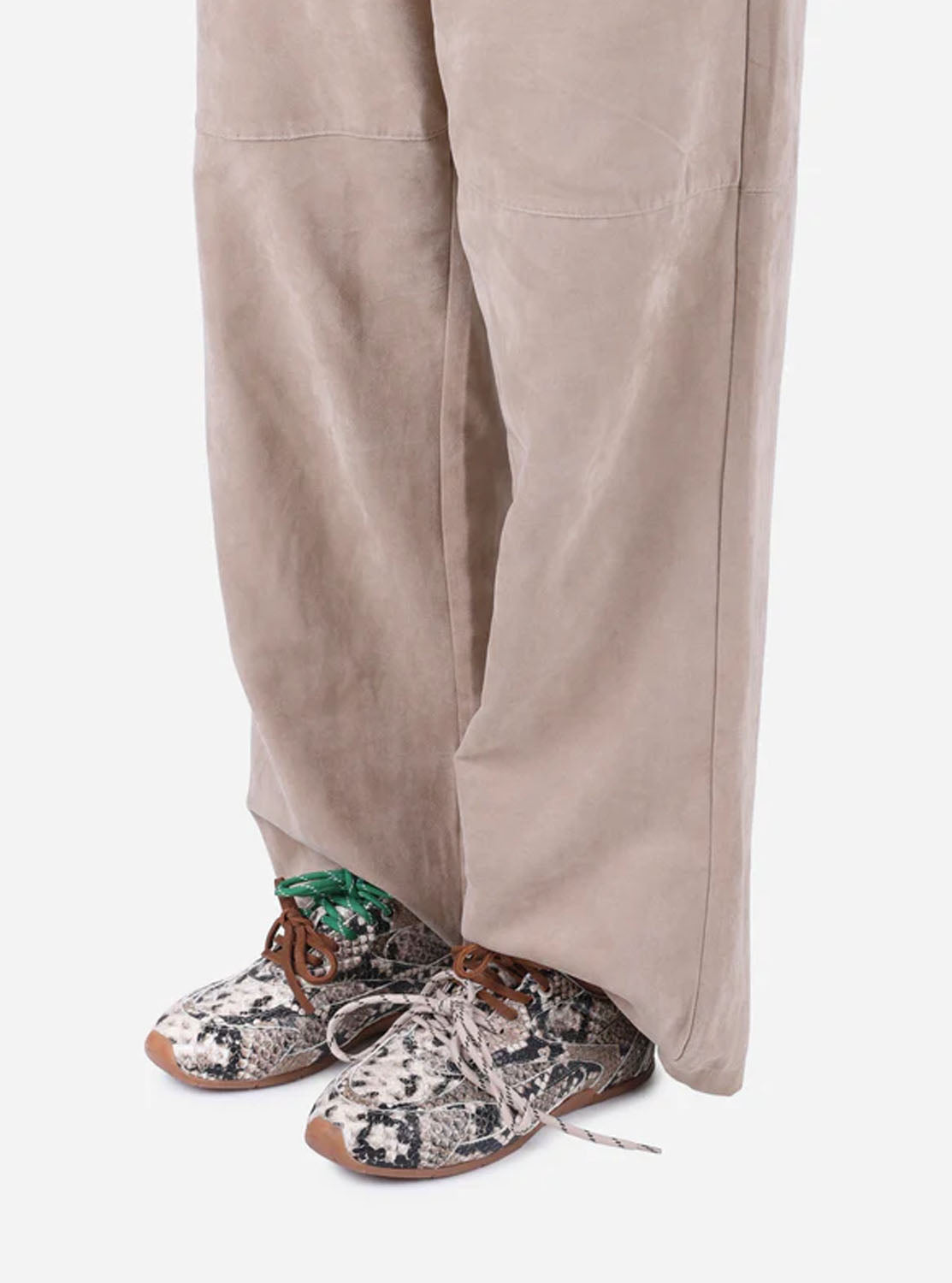 Deportivo mix cordones piel animal print