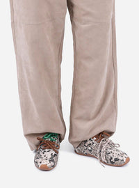 Deportivo mix cordones piel animal print