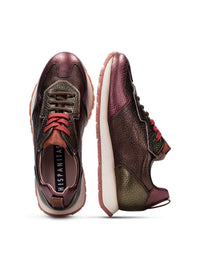 Deportivo piel metalizada combi burdeos