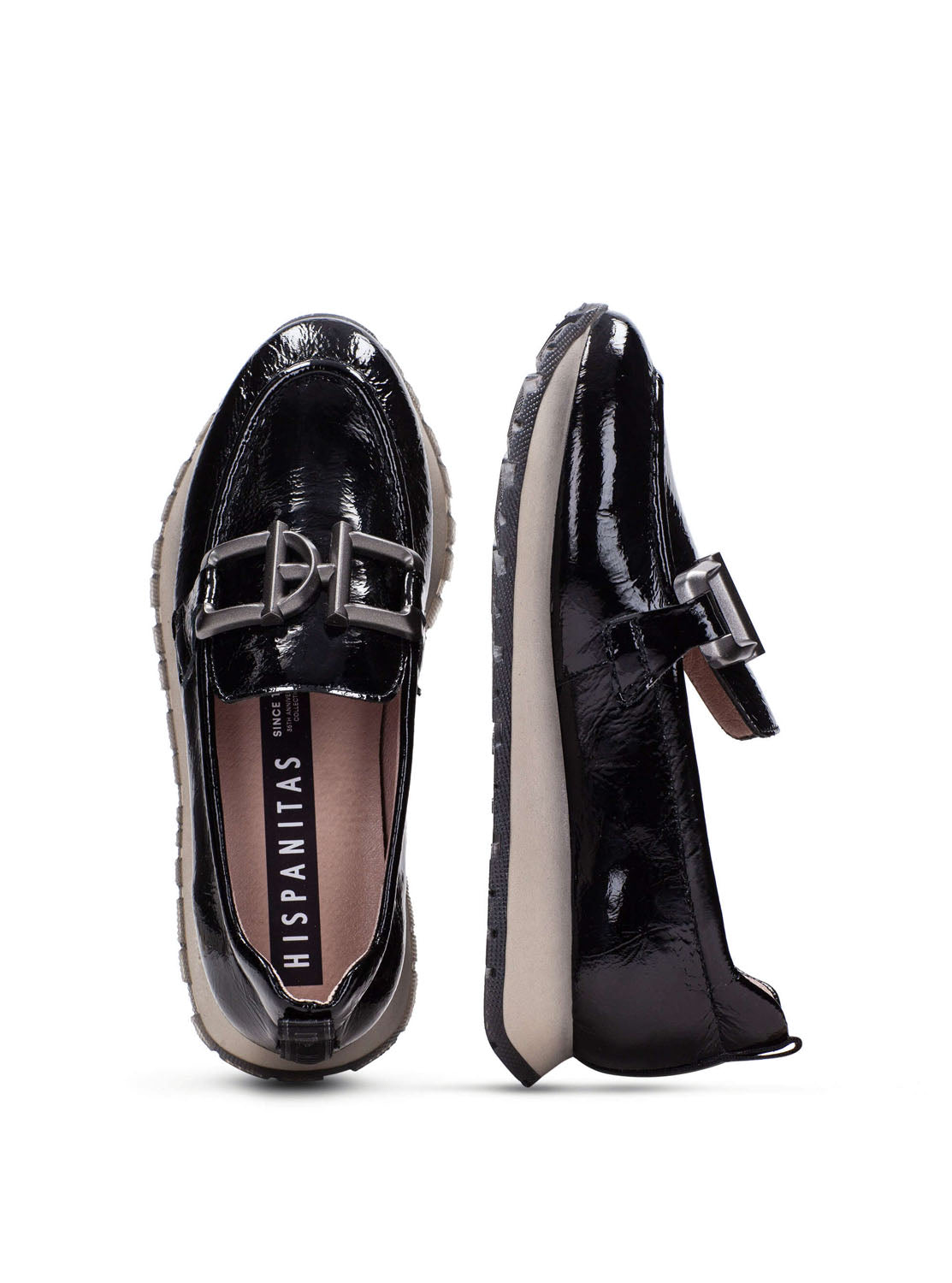 Mocasín sport adorno piel negro