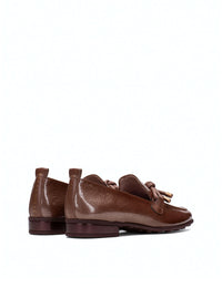 Mocasín nudo piel avellana