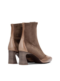 Botín tacón cremallera taupe