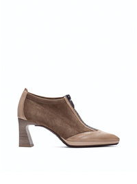 Botín tobillero cremallera taupe