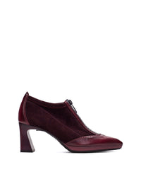 Botín tobillero cremallera burdeos