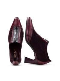 Botín tobillero cremallera burdeos