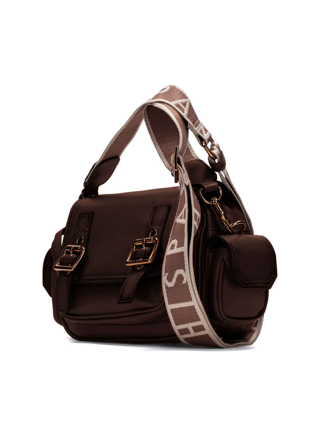 Bolso hebillas piel avellana