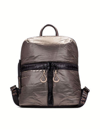 Mochila nylon metalizado taupe