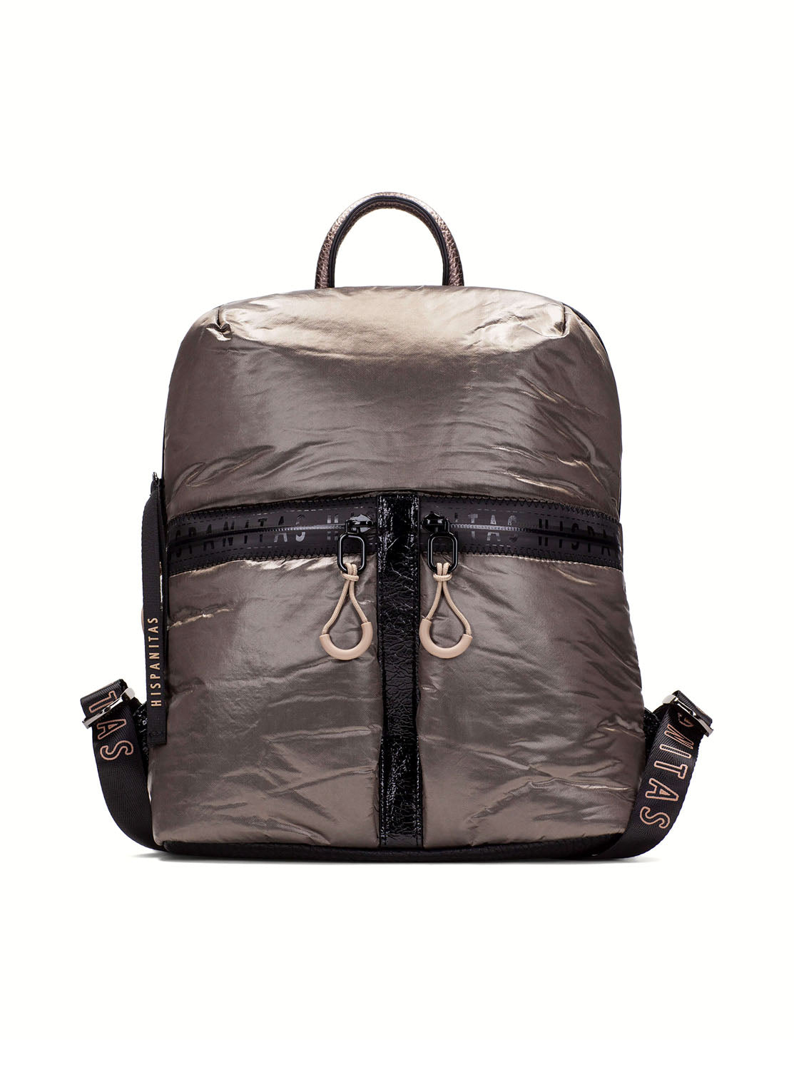Mochila nylon metalizado taupe