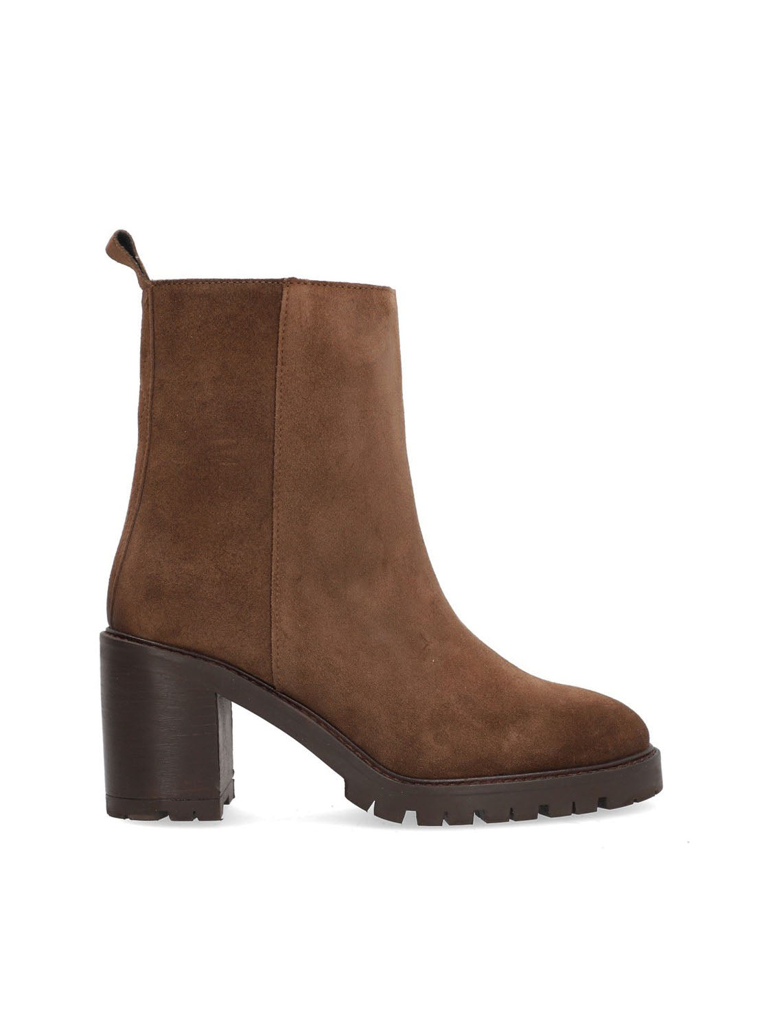 Botín tacón track ante marrón