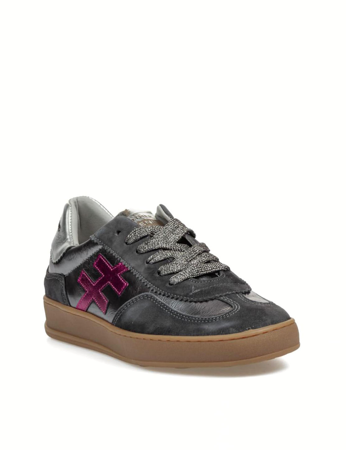Deportivo "iconic II" piel gris