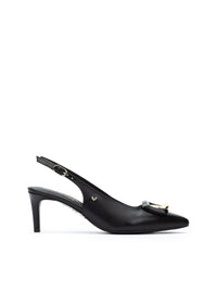 Salón maxi hebilla piel negro