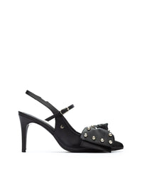 Salón "THELMA" maxi lazo piel negro