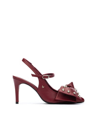 Salón "THELMA" maxi lazo piel burdeos