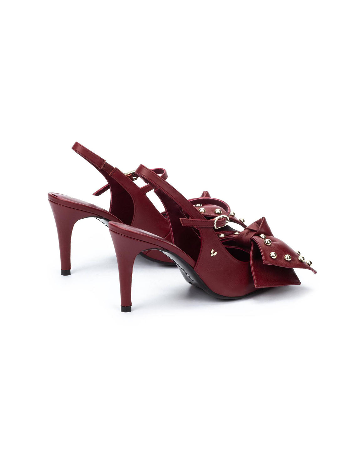 Salón "THELMA" maxi lazo piel burdeos