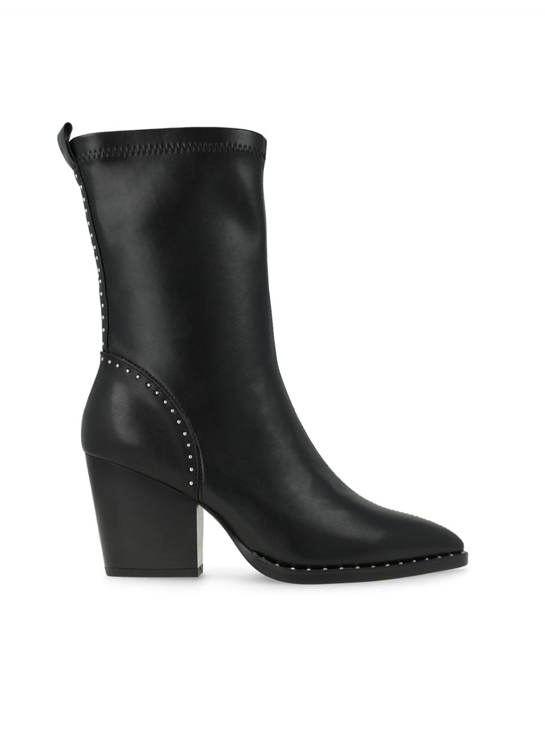 Botín cowboy piel elástica negro