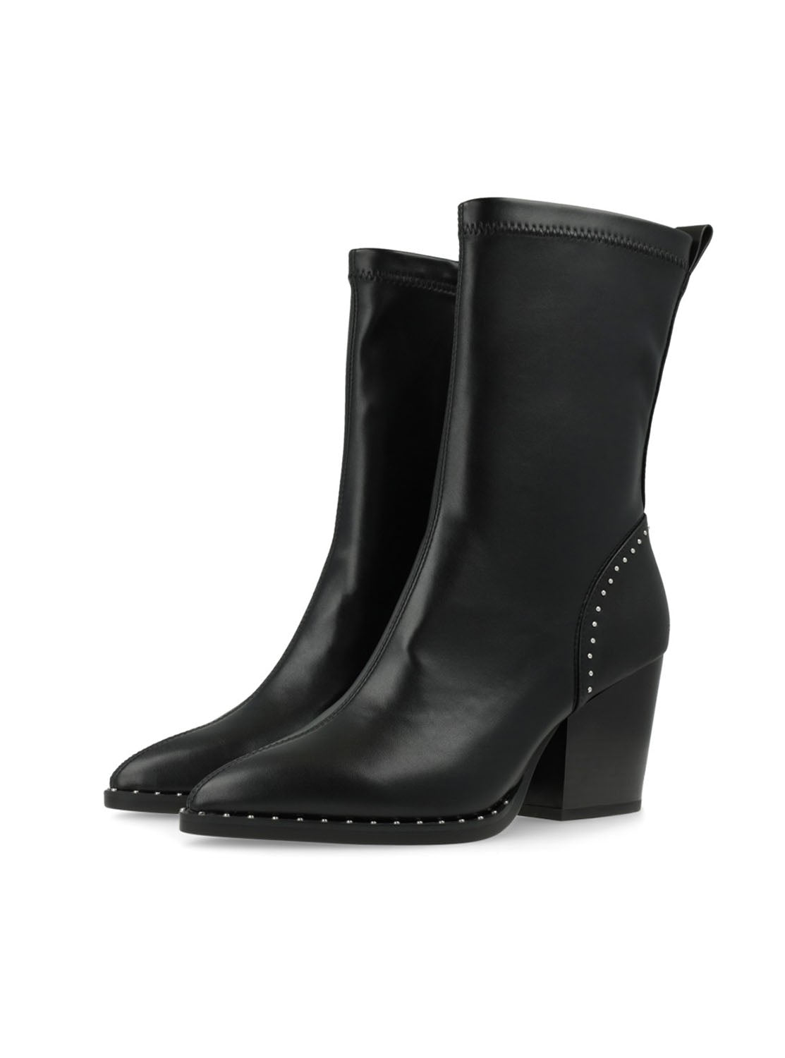 Botín cowboy piel elástica negro