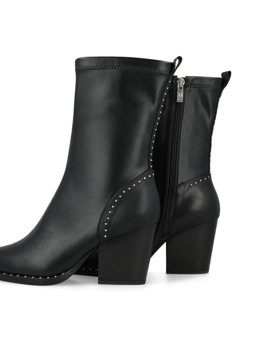 Botín cowboy piel elástica negro