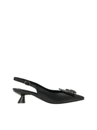 Salón hebilla piel negro