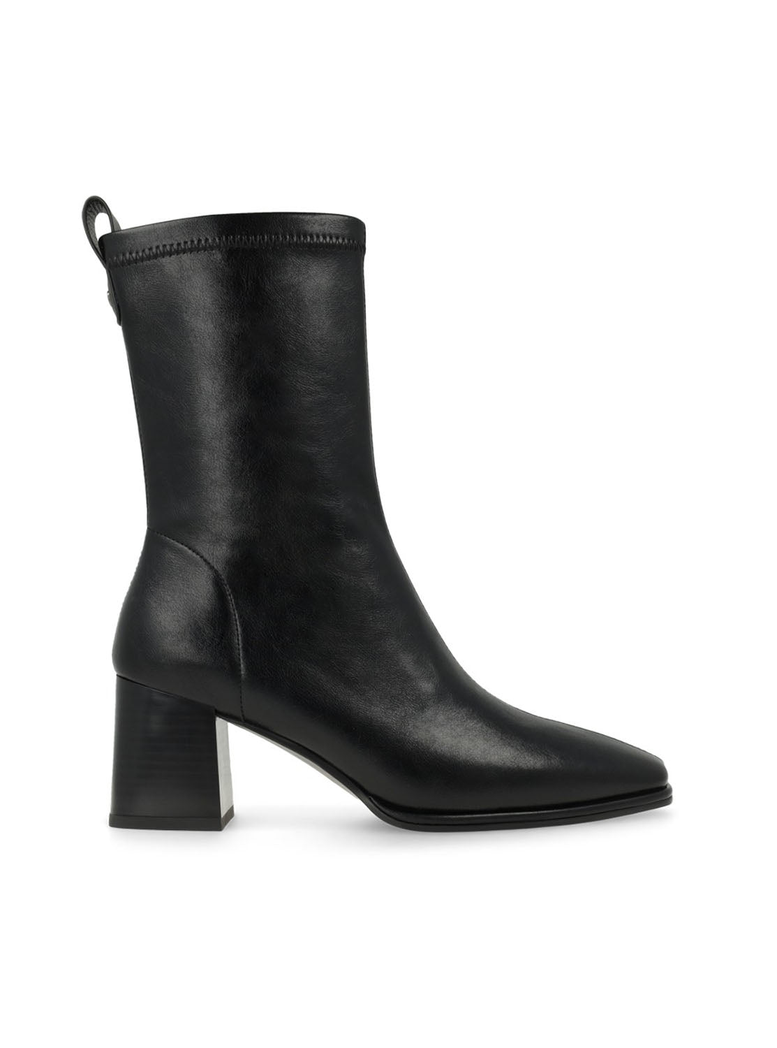 Botín tacón "HEKA" piel elástica negro