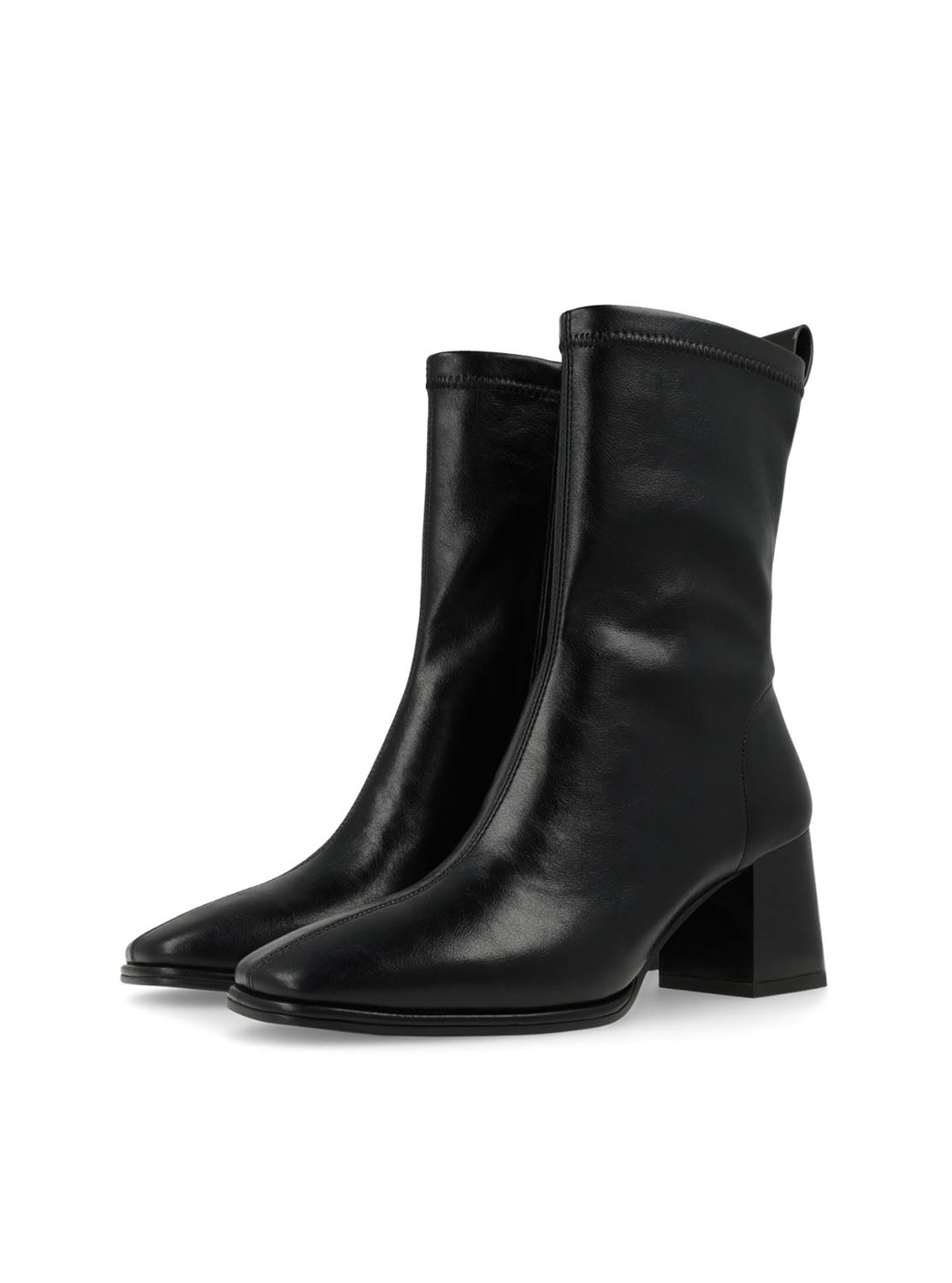 Botín tacón "HEKA" piel elástica negro