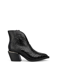 Botín cowboy piel grabado coco negro