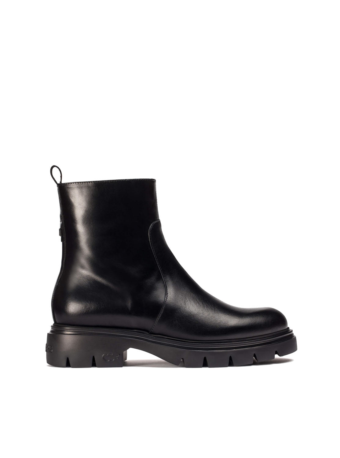 Botín track piel negro