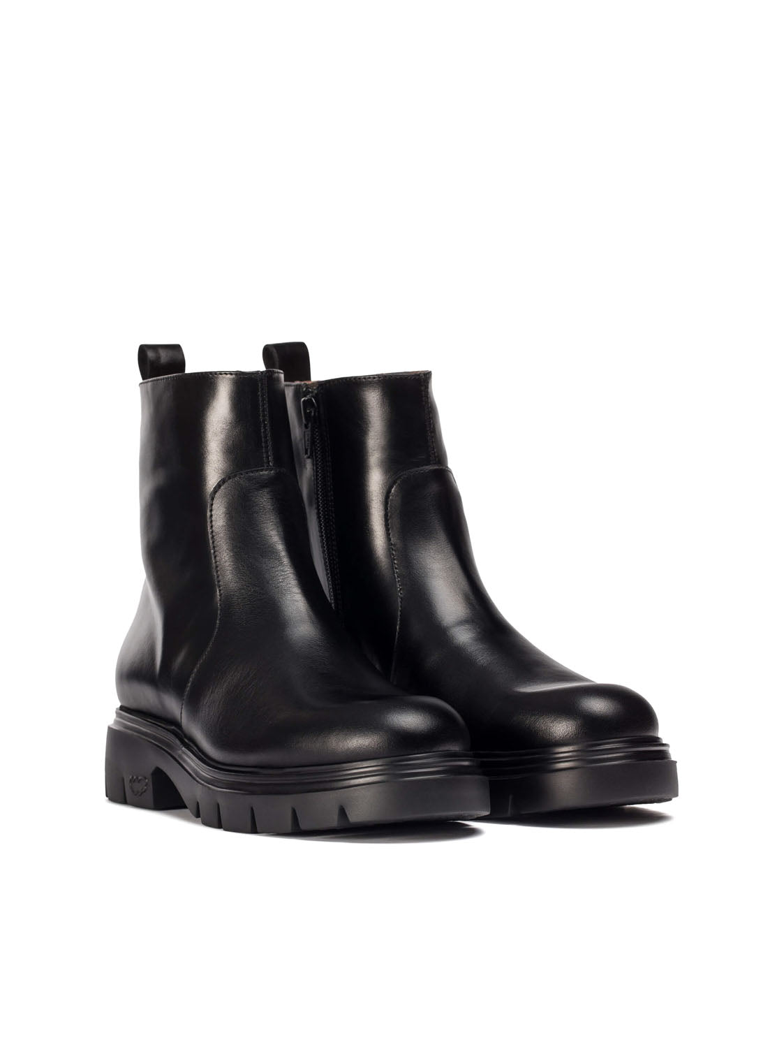 Botín track piel negro