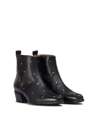 Botín micro tachas piel negro