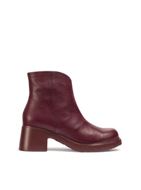 Botín confort basic piel burdeos