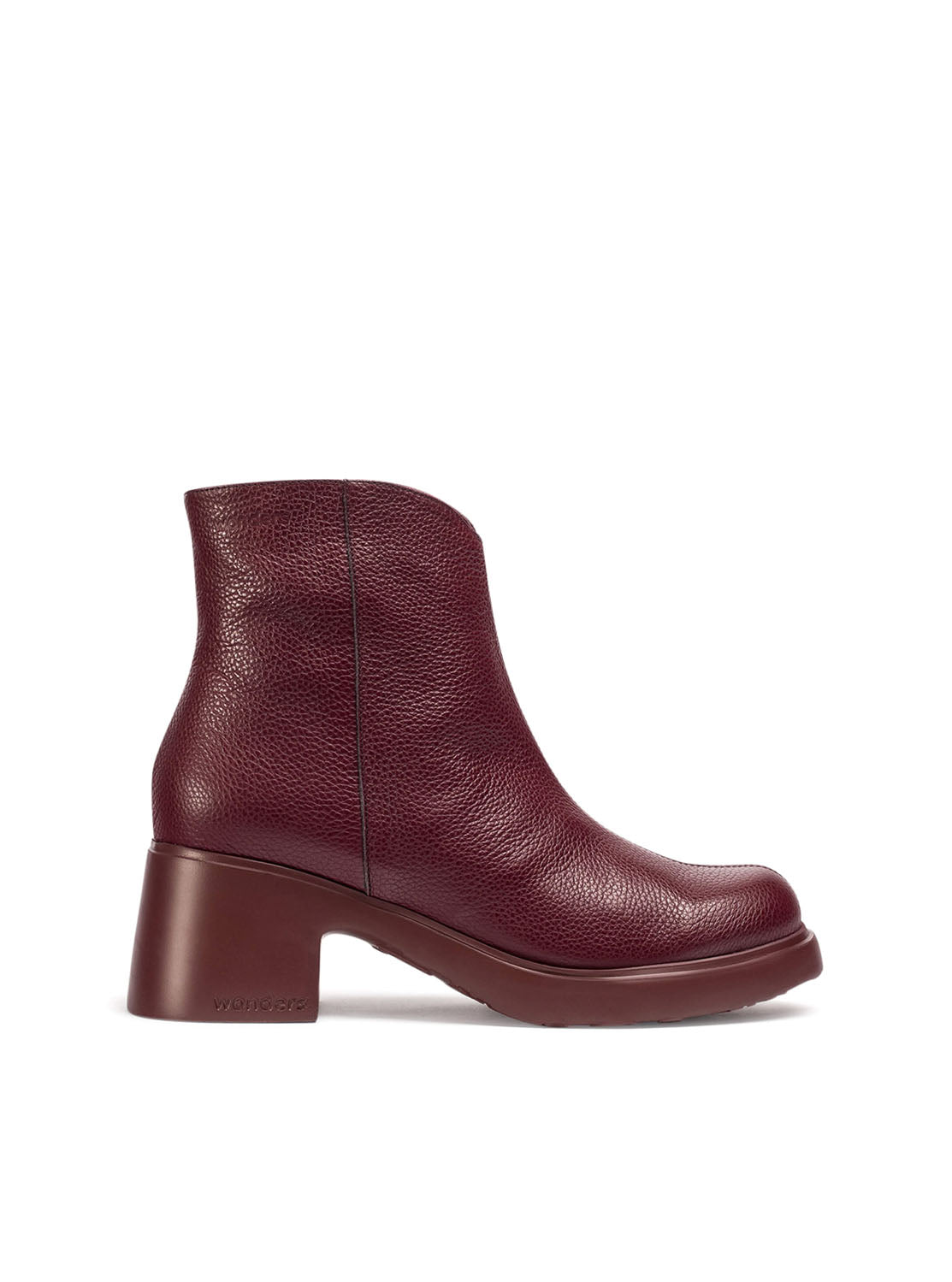 Botín confort basic piel burdeos