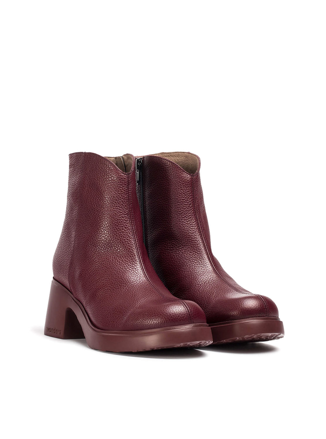 Botín confort basic piel burdeos
