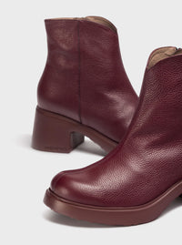 Botín confort basic piel burdeos