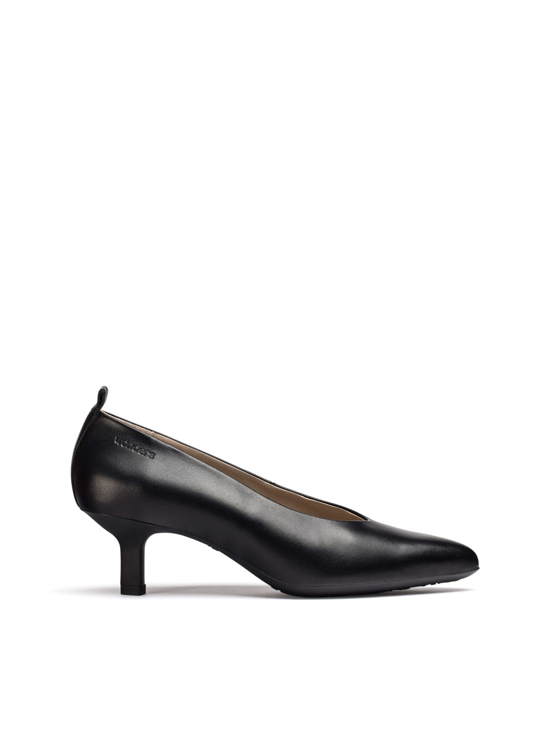 Salón tacón bajo "FLEXFIT" piel negro