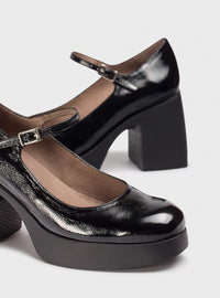 Salón maxi "LADY" piel charol negro