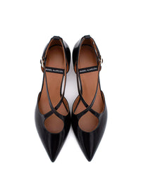 Salón tacón cruzado piel negro