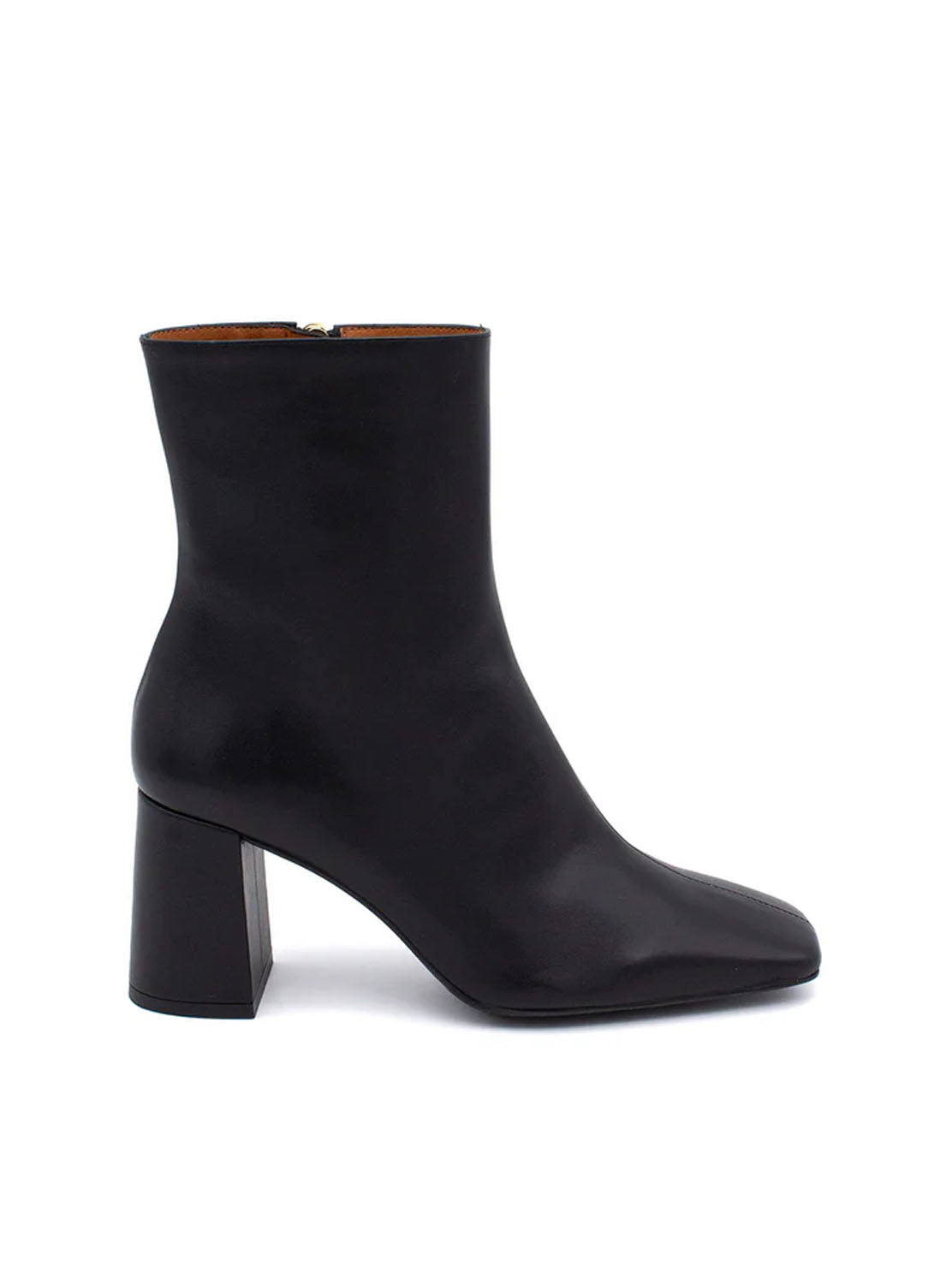 Botín retro tacón piel negro