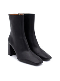 Botín retro tacón piel negro