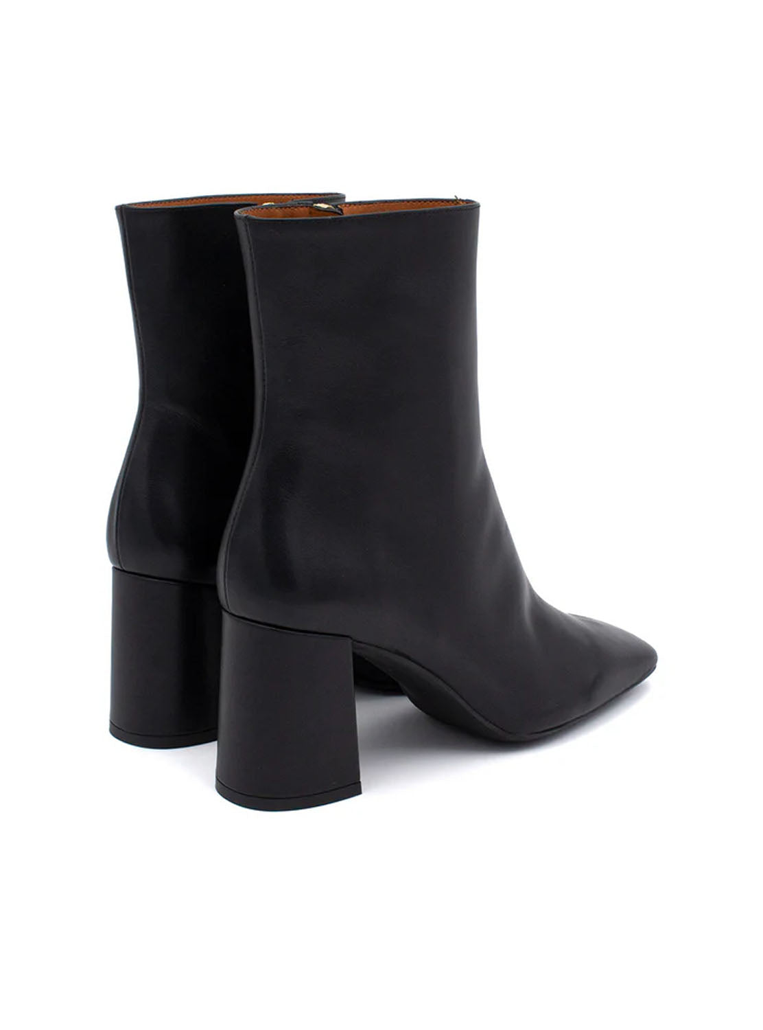 Botín retro tacón piel negro