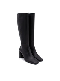 Bota alta retro piel negro