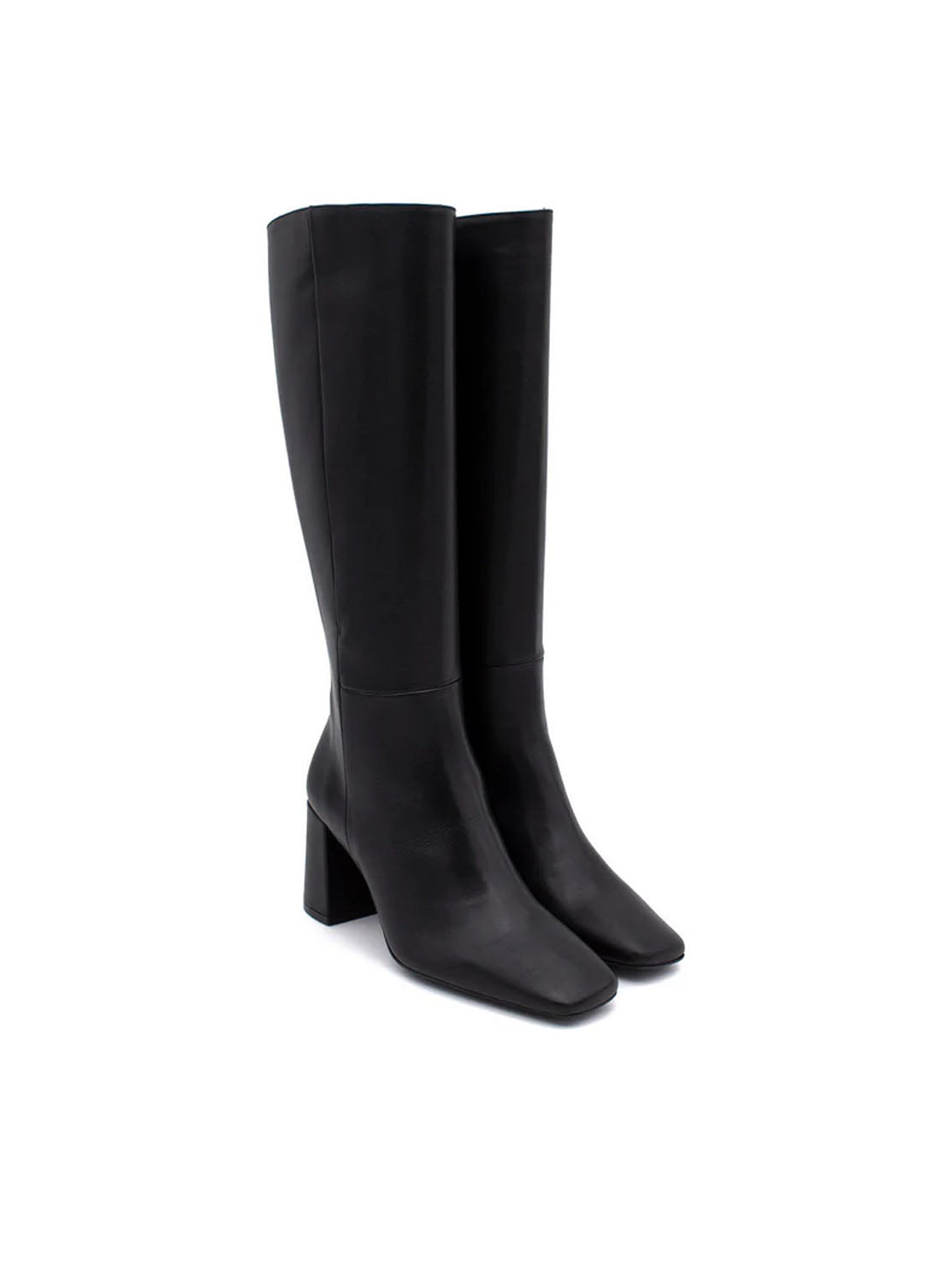 Bota alta retro piel negro