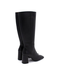 Bota alta retro piel negro