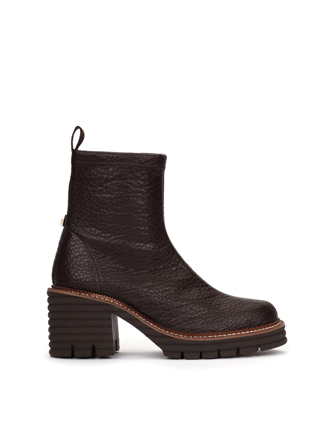 Botín "MIJAS" tejido elástico marrón