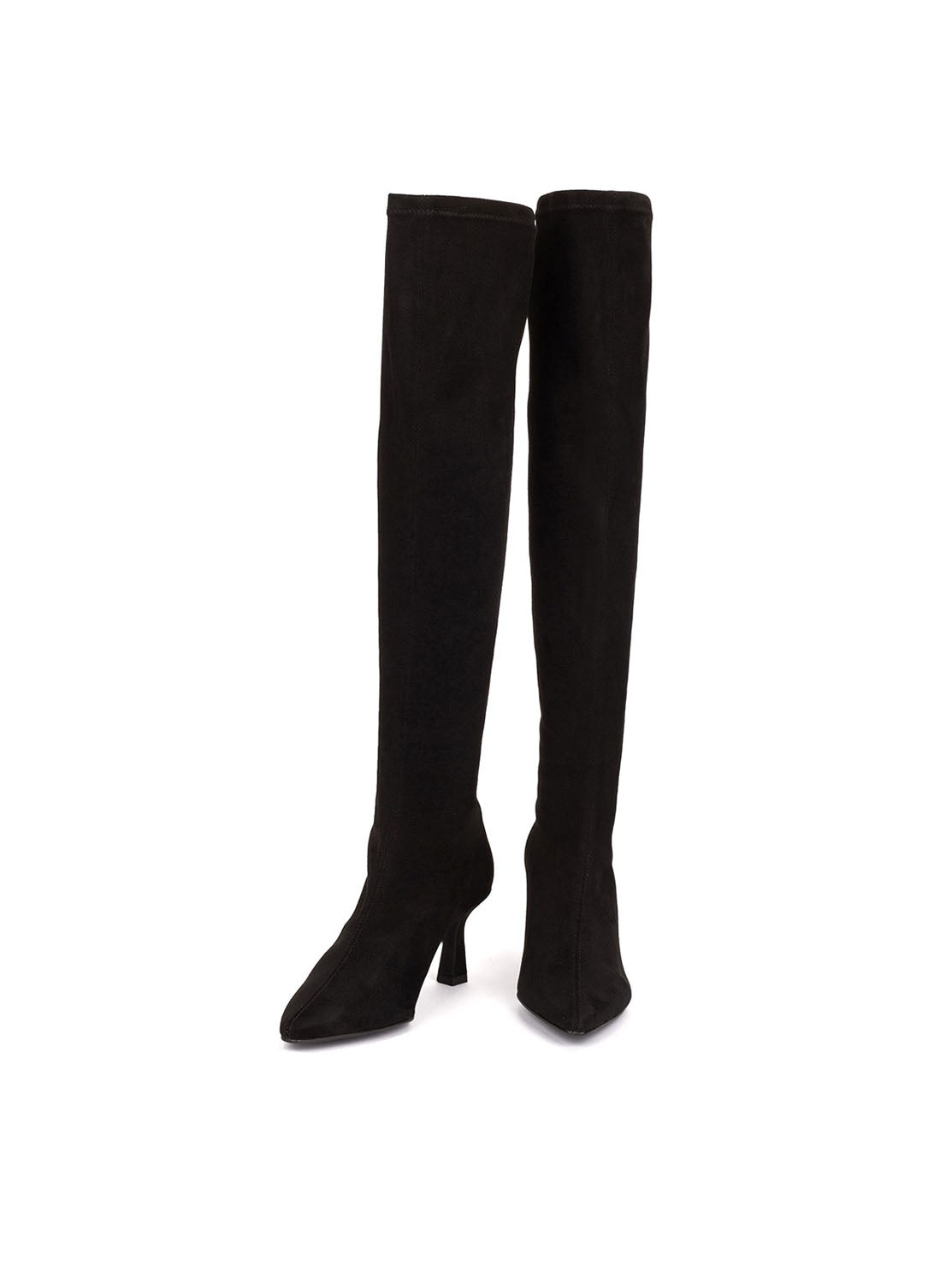 Bota alta "CODO" tejido elástico negro